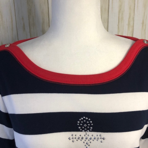 Alfred Dunner anchor women’s stripe top size PM - Picture 5 of 12